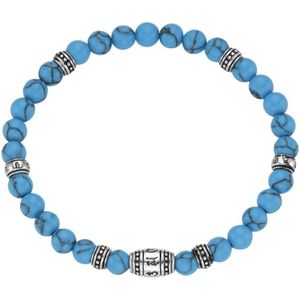 Giorgio Martello Milano - Armband schwarzer Achat, Tigerauge oder synth. Türkis, Silber 925 Armbänder & Armreife 1 ct Petrol Herren (88.99 € / 1 ct)