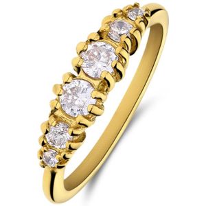 Lucardi - Ring Stahl Ringe 1 ct Damen (31.99 € / 1 ct)