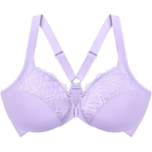 GLAMORISE - WonderWire-Vorderverschluss-BH mit T-Rücken - Sanftes Lila Unterwäsche 1 ct Damen (44.19 € / 1 ct)