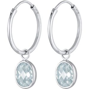 Nenalina - Creolen Zirkonia Anhänger Oval 925 Silber 1 ct Damen (59.99 € / 1 ct)
