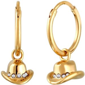 Elli - Cowboy Hut Glas Kristalle Weiß 925 Sterling Silber Creolen 1 ct Damen (69.99 € / 1 ct)