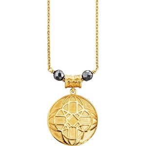 caï - Anhänger mit Kette 925/- Sterling Silber Hämatit blau 1,600ct Charms & Kettenanhänger 1 ct Damen (80.91 € / 1 ct)