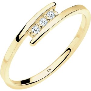 Elli DIAMONDS - Verlobungsring Trio Diamant 0.045 ct. 375 Gelbgold Ringe 1 ct Damen (229.99 € / 1 ct)