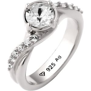 Elli - Solitär Glas Kristalle Weiß 925 Sterling Silber Ringe 1 ct Damen (59.99 € / 1 ct)