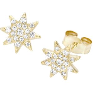 Luigi Merano - Ohrstecker Stern mit Zirkonia, Gold 375 Ohrringe 1 ct Gold Damen (158.99 € / 1 ct)