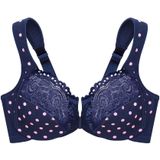 GLAMORISE - Vorderverschluss-WonderWire-BH - Marine Print Unterwäsche 1 ct Damen (58.89 € / 1 ct)