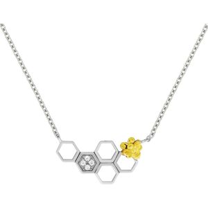 Zeeme - Halskette 925/- Sterling Silber Zirkonia weiß Charms & Kettenanhänger 1 ct Damen (40.7 € / 1 ct)