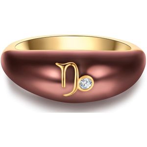 Glanzstücke München - Ring Sternzeichen Steinbock aus Sterling Silber in Gelbgold mit Zirkonia Ringe 1 ct Damen (69.99 € / 1 ct)