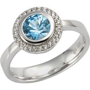 Celesta - Ring 925/- Sterling Silber sy. Blautopas blau Ringe 1 ct Weiss Damen (76.49 € / 1 ct)