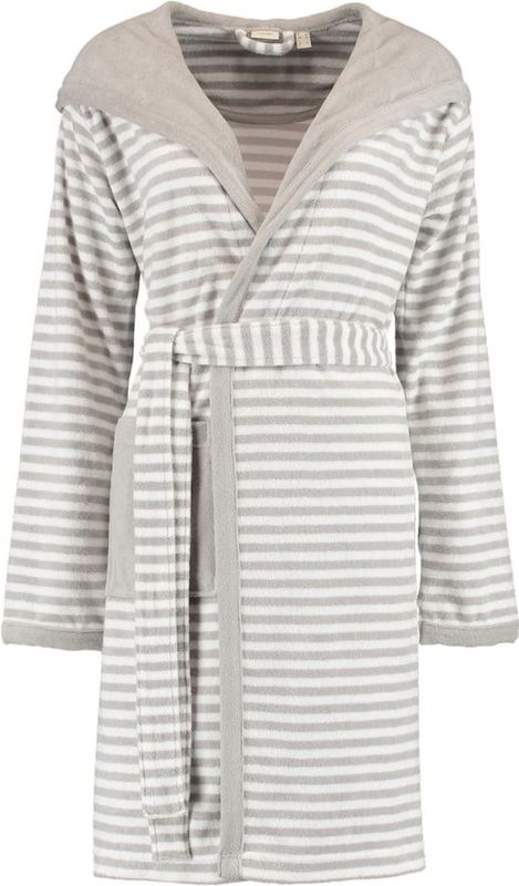 Esprit - Esprit Bademäntel Damen Kapuze Striped Hoody stone - 005 1 ct Weiss (79.19 € / 1 ct)