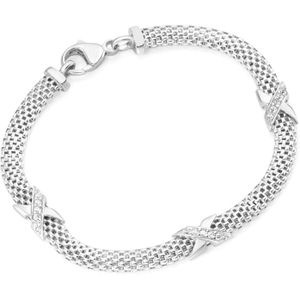Smart Jewel - Armband edel mit Zirkonia Steinen, Silber 925 Armbänder & Armreife 1 ct Weiss Damen (92.64 € / 1 ct)