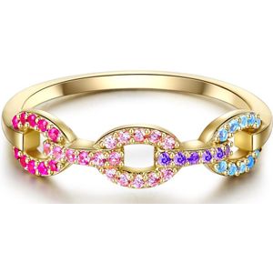 Lulu & Jane - Ring aus Messing in Gelbgold mit Zirkonia Ringe 1 ct Damen (17.99 € / 1 ct)