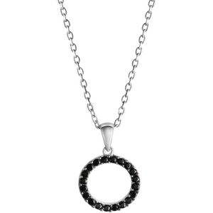 Celesta - Halskette 925/- Sterling Silber Zirkonia schwarz Charms & Kettenanhänger 1 ct Weiss Damen (59.49 € / 1 ct)