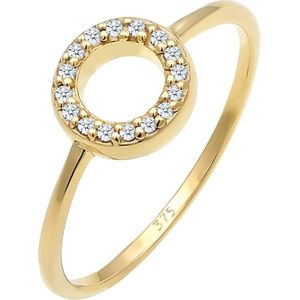 Elli DIAMONDS - Kreis Geo Diamant Verlobung 0.08 ct. 375 Gelbgold Ringe 1 ct Damen (279.99 € / 1 ct)