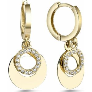 dKeniz - Ohrringe 925/- Sterling Silber Zirkonia weiß Creolen 1 ct Weiss Damen (66.2 € / 1 ct)