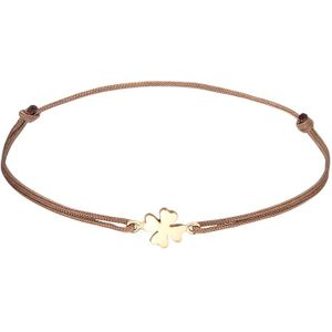 Elli - Kleeblatt Textilarmband 925 Silber vergoldet Armbänder & Armreife 1 ct Damen (29.74 € / 1 ct)