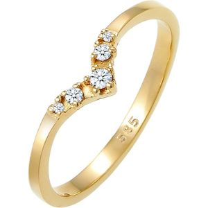 Elli DIAMONDS - Verlobungsring V-Form Diamant 0.07 ct 585 Gelbgold Ringe 1 ct Damen (378.99 € / 1 ct)