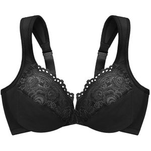 GLAMORISE - Tief geschnittener WonderWire-BH mit Spitze - Schwarz Unterwäsche 1 ct Damen (58.89 € / 1 ct)