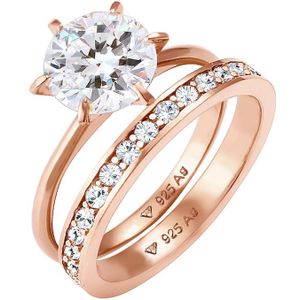 Elli - Eternity Kristalle Set 925 Silber Ringe 1 ct Damen (67.99 € / 1 ct)