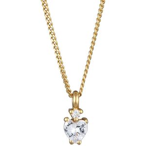 Elli - Herz Anhänger Zirkonia Solitär 925 Silber Ketten 1 ct Damen (49.99 € / 1 ct)