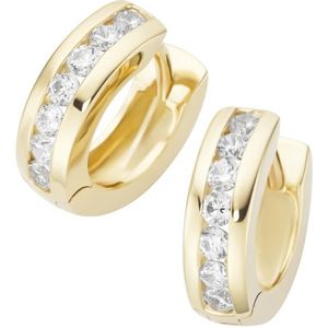 Luigi Merano - Klappcreolen mit Zirkonia in Kanalfassung, Gold 375 Creolen 1 ct Gold Damen (478.99 € / 1 ct)