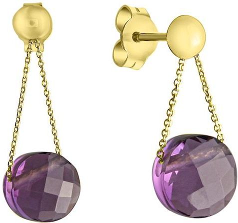 Celesta - Ohrring 375/- Gold Amethyst lila Ohrringe 1 ct Weiss Damen (186.15 € / 1 ct)