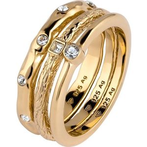 Elli - Glas Kristalle Weiß 3er Set 925 Sterling Silber Ringe 1 ct Damen (69.99 € / 1 ct)