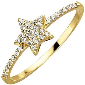 Fascination by Ellen K. - Ring 375/- Gold Zirkonia weiß Ringe 1 ct Damen (169.14 € / 1 ct)