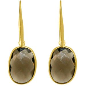 Gemshine - Ohrringe 'OVAL Smoky Rauchquarze' 1 ct Hellbraun Damen (49.89 € / 1 ct)