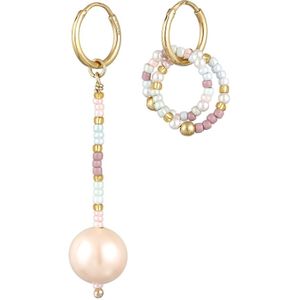 Elli - Creole Muschelkernperle Pastell 925 Silber vergoldet Creolen 1 ct Damen (50.99 € / 1 ct)