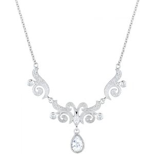 Elli PREMIUM - Collier Ornament Zirkonia Kristalle 925 Sterling Silber Ketten 1 ct Damen (129.99 € / 1 ct)