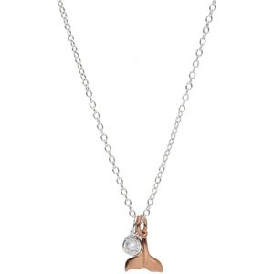 Smart Jewel - Kette Anhänger Flosse und Zirkonia, bicolor, Silber 925 Ketten 1 ct Nude Damen (38.99 € / 1 ct)