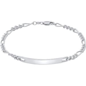 KUZZOI - Herren ID Platte Figaro Klassisch 925 Silber Herrenschmuck 1 ct (69.99 € / 1 ct)