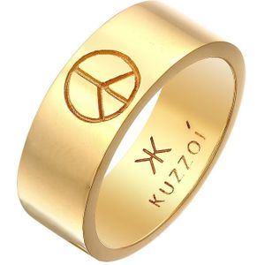 KUZZOI - Herren Bandring Peace Oxidiert 925 Silber Ringe 1 ct (88.99 € / 1 ct)