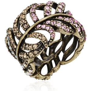 Lulu & Jane - Ring aus Metall-Legierung in Bronze mit verziert mit Kristallen von Swarovski® Ringe 1 ct Damen (24.99 € / 1 ct)