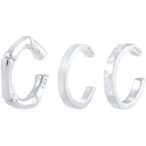 KUZZOI - Earcuff 3er Set Geo-Organic Bambus Design 925 Silber Earcuffs 1 ct Herren (39.99 € / 1 ct)