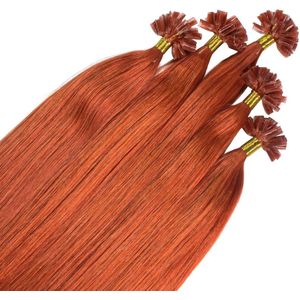 hair2heart - Bonding Extensions Premium Echthaar #8/43 Hellblond Rot-Gold 0,8g Haarextensions 25 ct Braun Damen (50.89 € / 1 ct)