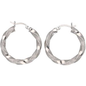 Smart Jewel - Creolen gedreht, teilweise mit Glitter, Silber 925 1 ct Silber Damen (64.99 € / 1 ct)
