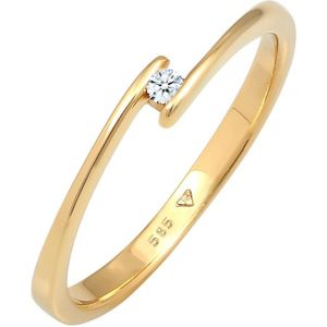 Elli DIAMONDS - Verlobungsring Diamant (0.03 ct.) 585 Gelbgold Ringe 1 ct Damen (329.99 € / 1 ct)