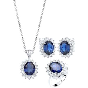 Elli - Elli Schmuckset Saphirblau Zirkonia 925 Silber Schmuck-Set 1 ct Damen (299.99 € / 1 ct)