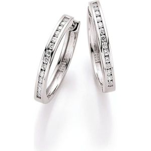 Smart Jewel - Klappcreolen bezaubernd mit Zirkonia Steine, Silber 925 Creolen 1 ct Silber Damen (92.64 € / 1 ct)