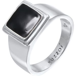 KUZZOI - Siegelring Quadrat Emaille 925 Silber Ringe 1 ct Herren (99.99 € / 1 ct)