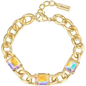 Yokoamii - Armband aus Messing in Gelbgold mit Glas Armbänder & Armreife 1 ct Damen (39.99 € / 1 ct)