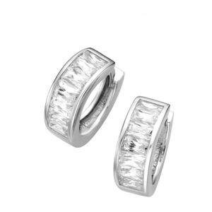 Giorgio Martello Milano - Klappcreolen mit weißen Zirkonia, Silber 925 Creolen 1 ct Weiss Damen (78.99 € / 1 ct)
