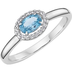 Giorgio Martello Milano - Ring Ziersteine, Zirkonia weiß, Silber 925 Ringe 1 ct Blau (78.99 € / 1 ct)