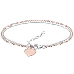 Elli - Elli Armband Bi-Color Layer Herz 925 Silber rosé vergoldet Armbänder & Armreife 1 ct Damen (50.99 € / 1 ct)