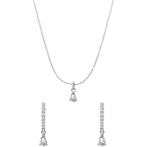 Lucardi - Set aus Ohrringen und Halskette Schmuck-Set 1 ct Damen (50.99 € / 1 ct)