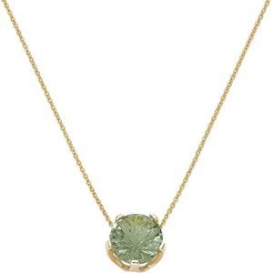 Luigi Merano - Kette mit rundem Edelstein Anhänger, Gold 375 Ketten 1 ct Grün Damen (568.99 € / 1 ct)