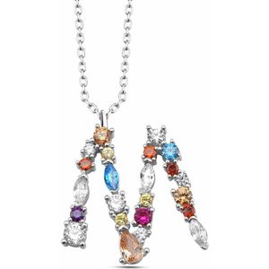 dKeniz - Anhänger mit Kette 925/- Sterling Silber Zirkonia bunt Charms & Kettenanhänger 1 ct Weiss Damen (124.89 € / 1 ct)