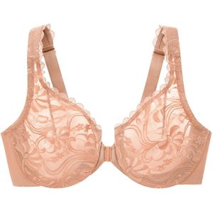 GLAMORISE - Vorderverschluss-BH mit Stretch und Spitze - Cappuccino Unterwäsche 1 ct Damen (43.49 € / 1 ct)